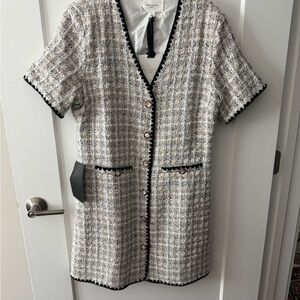 NWT Pomander Place White Tweed Josephine Dress